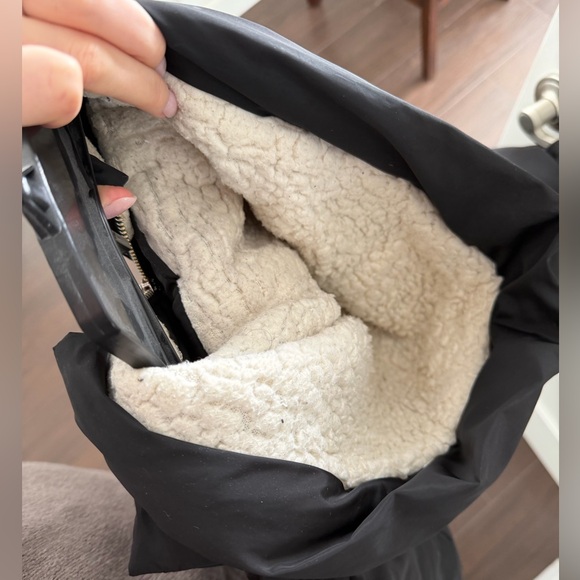 Sam Edelman Black Faux Shearling Lined Puffer Coat - Picture 15 of 15